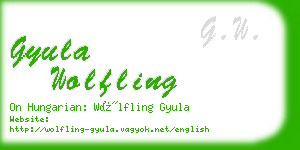 gyula wolfling business card